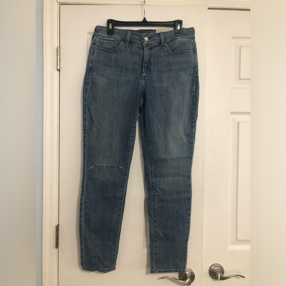 NYDJ‎ new Skinny Legging Women's Jeans ripped knee size 10 lift tuck technology